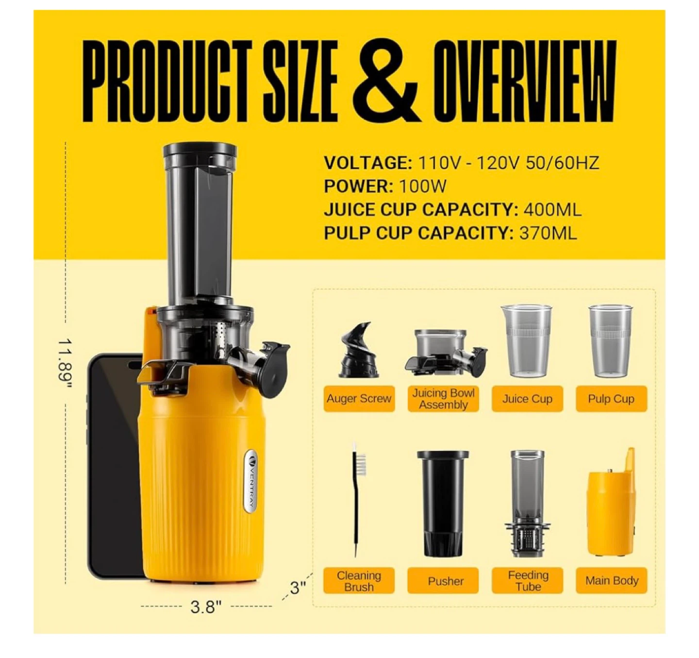 Ventray Masticating Juicer - Compact & Powerful! - photo 2