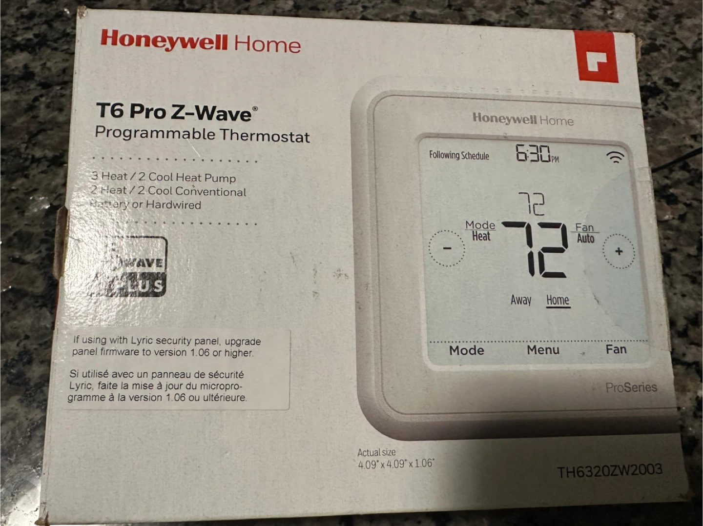 Honeywell Home T6 Pro Z-Wave Thermostat