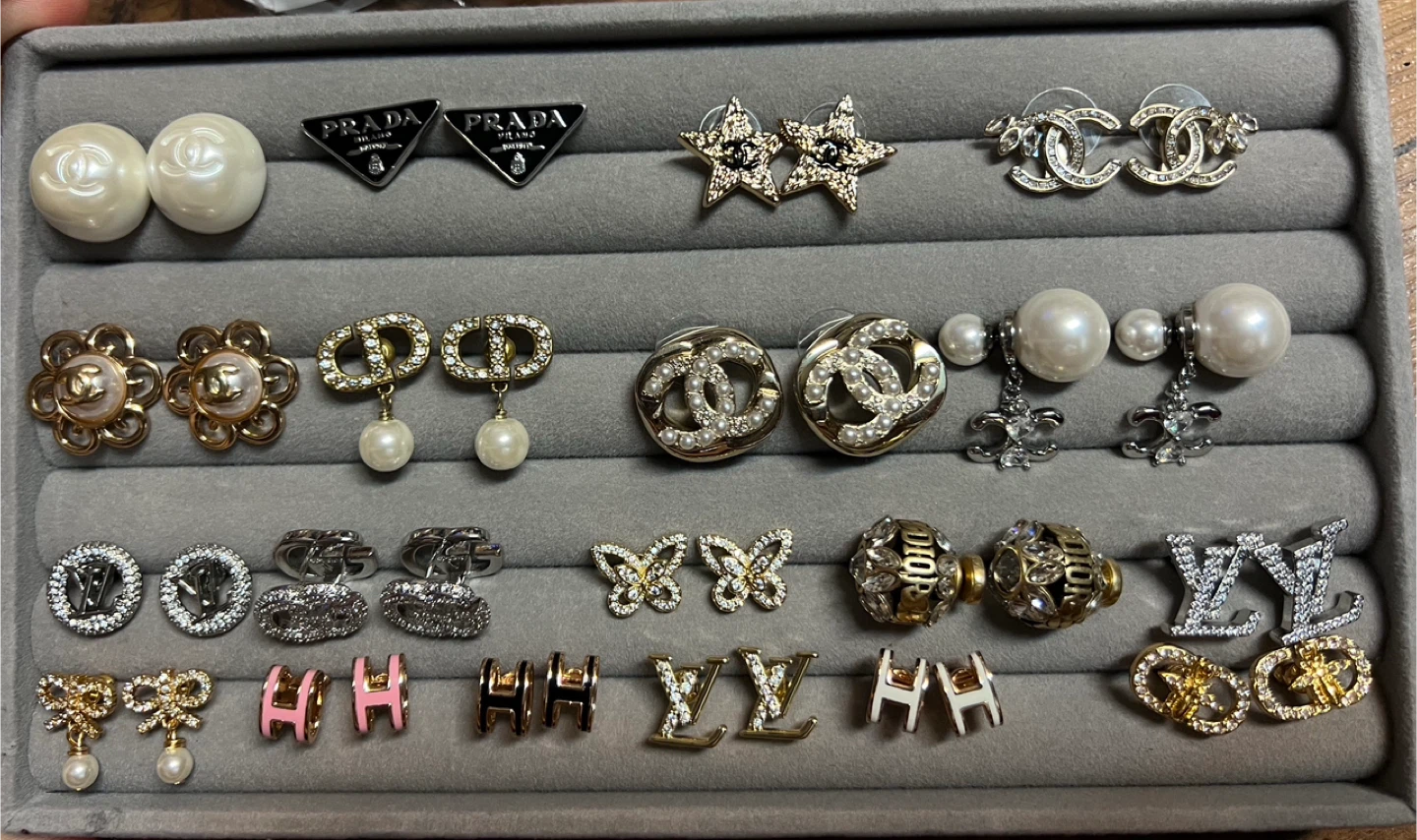 Louis Vuitton, Channel, Dior, Prada, Hermes Earrings