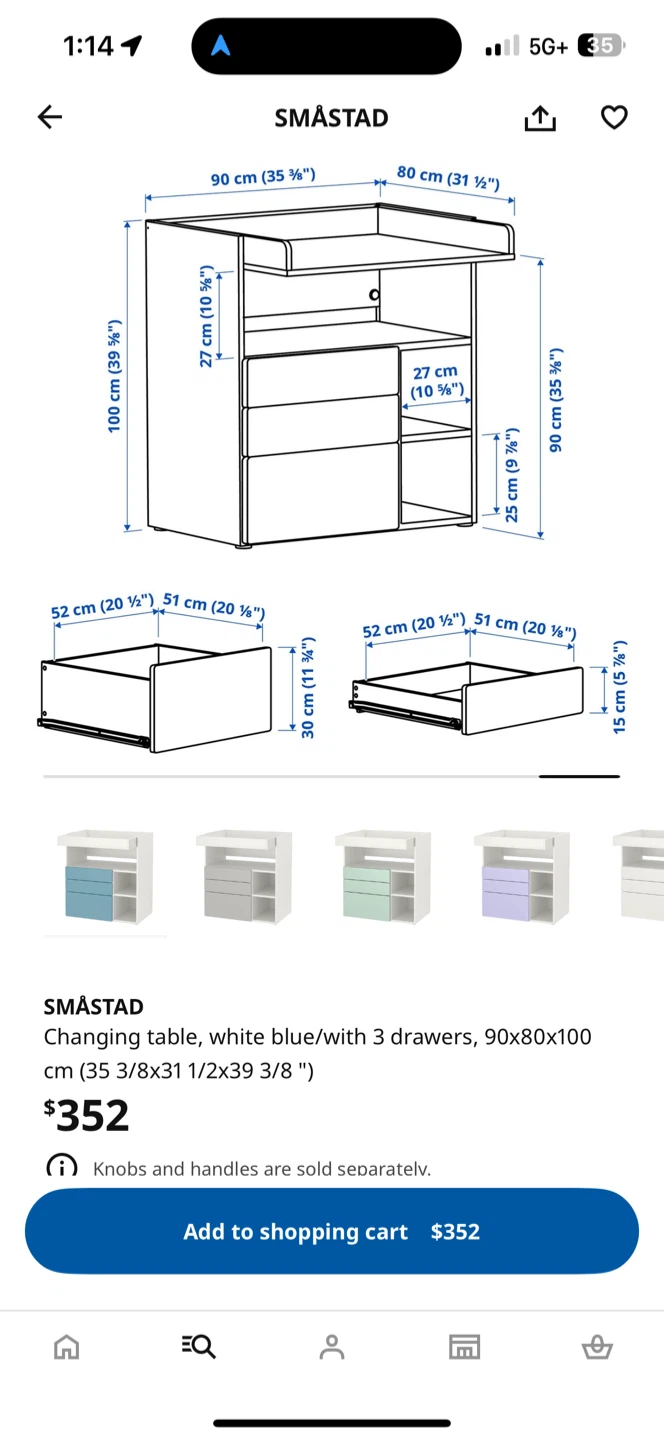 IKEA Baby Changing Table with Drawers - photo 3