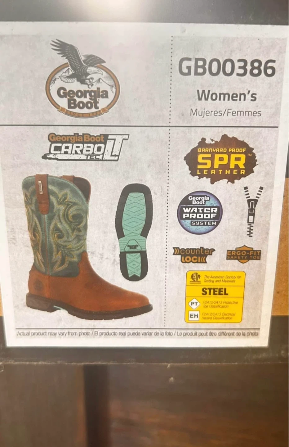 Georgia Boot GB00386 Women's Steel Toe Work Boots - Size 8 - photo 3