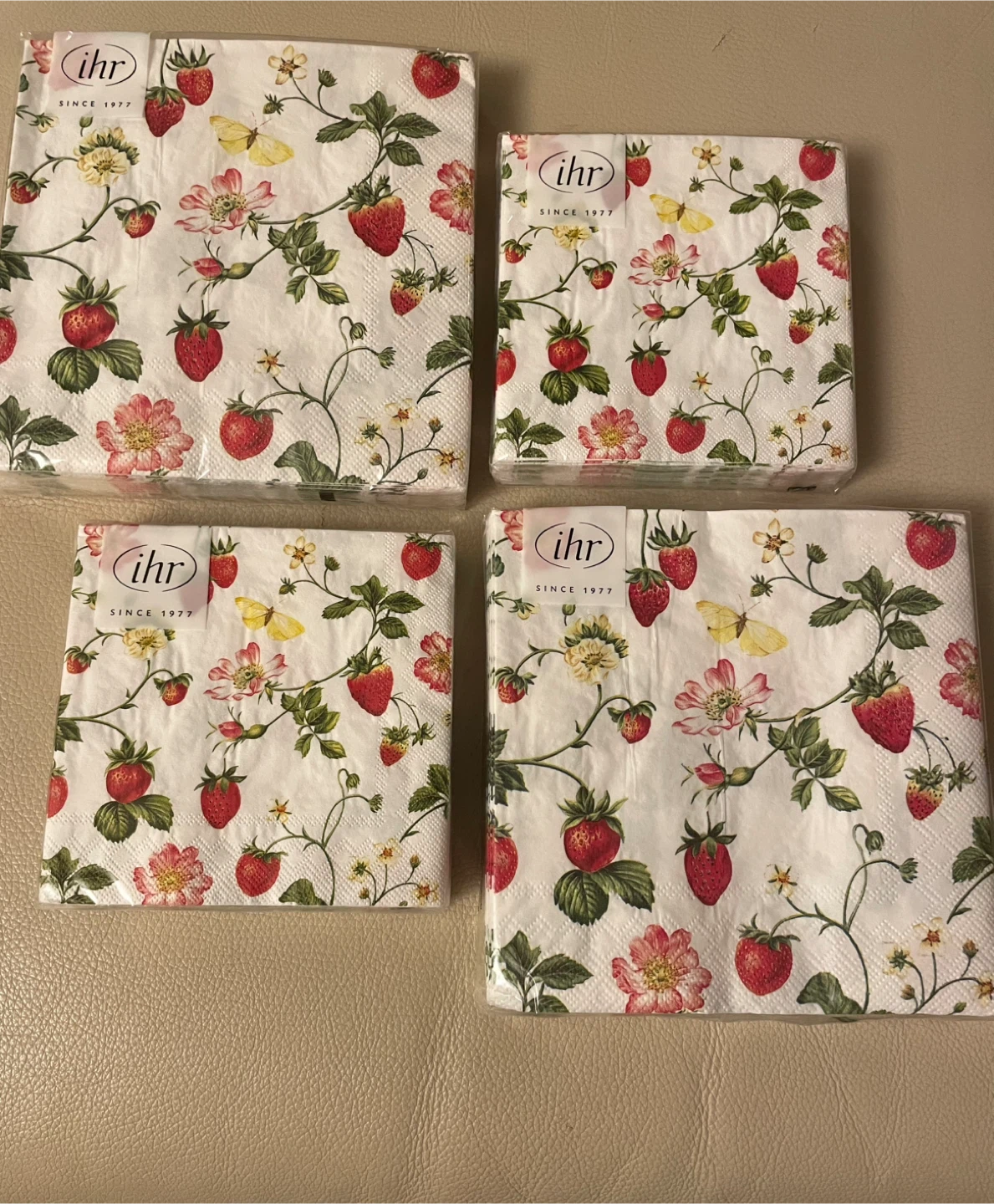 IHR Strawberry Napkins, bundle of 4 packs NEW