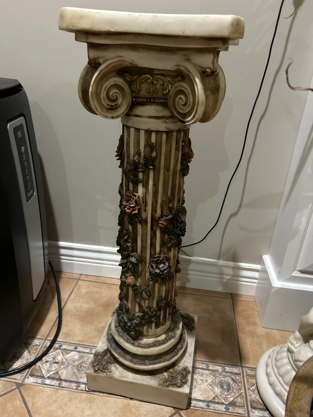 Decorative Floral Column Pedestal Stand