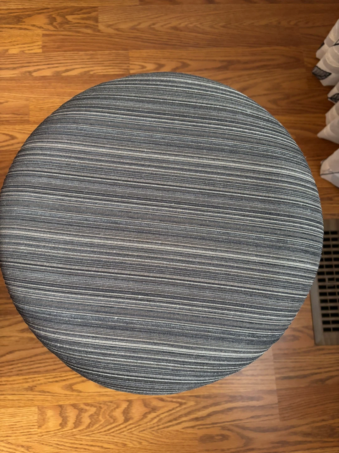 Striped Upholstered Stool - photo 2