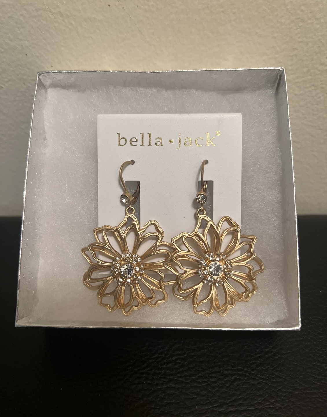 Bella Jack Gold Flower Earrings - New
