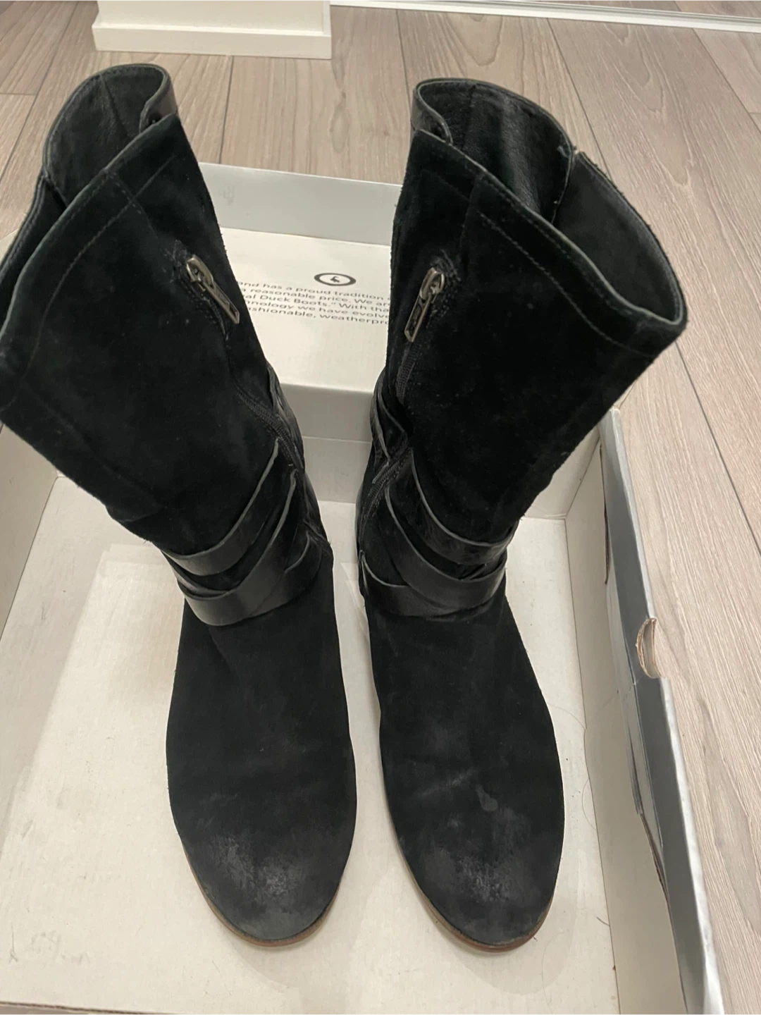 UGG Black Suede Leather Boots-size 8
