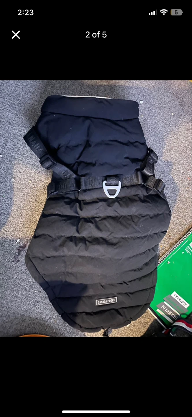 Canada Pooch Black Dog Puffer Jacket - Size 24 - photo 2