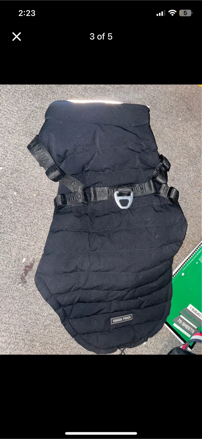 Canada Pooch Black Dog Puffer Jacket - Size 24