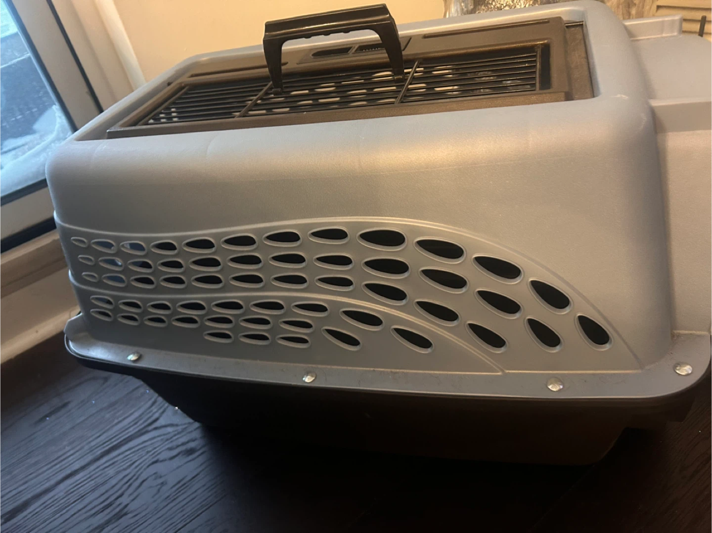 Pet Carrier - Grey & Brown used only once