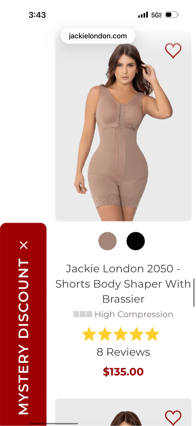 Jackie London Shapewear Shorts Body Shaper w/ Brassier - M