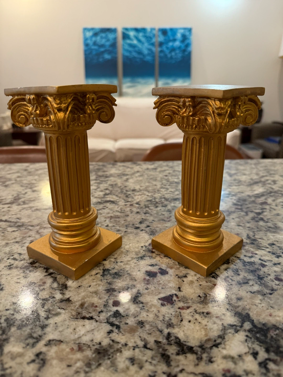 Gold Decorative Column Pedestal( set of 2 )