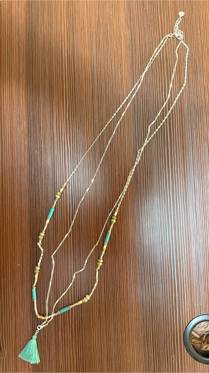 Silver Tone Long Layered Necklace - photo 2