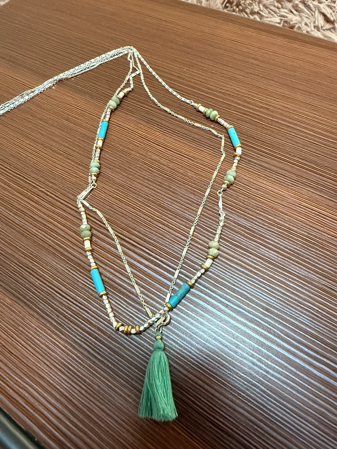 Silver Tone Long Layered Necklace - photo 4