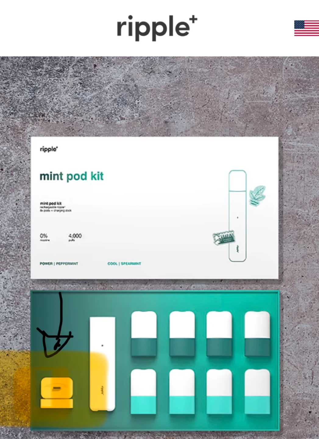 ripple+ mint pod kit charging dock🥕 - photo 5