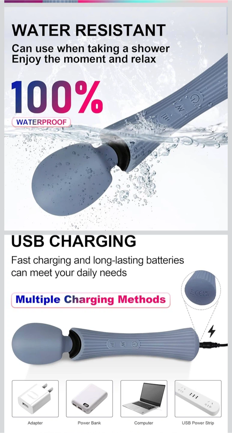 Handheld Cordless Waterproof Massager - photo 5