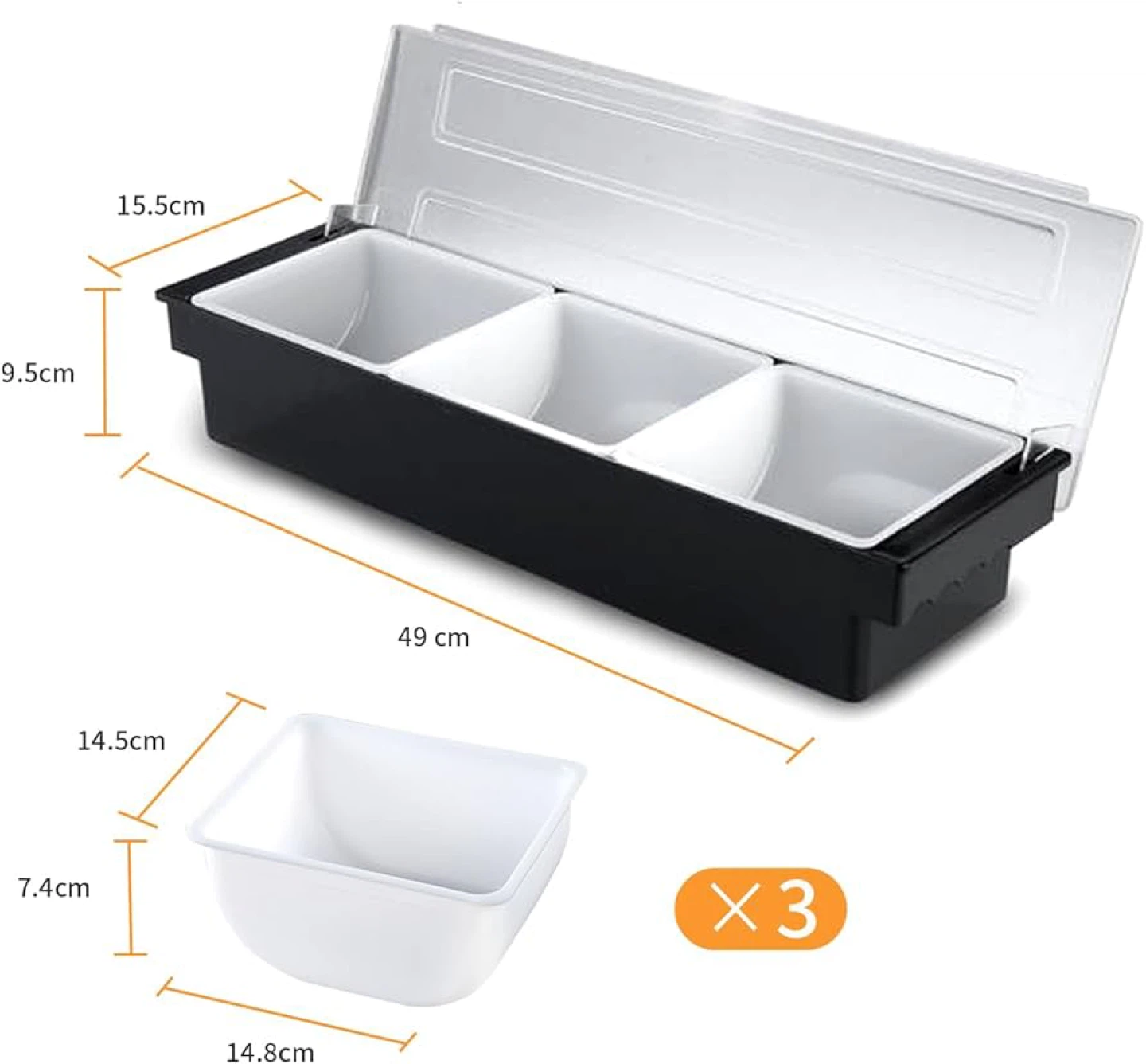 Food Condiment Caddy Server Dispenser, Ice Storage Contai - photo 3
