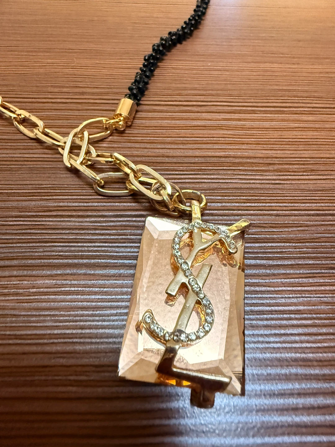 YSL Inspired Gold Tone Necklace - photo 2