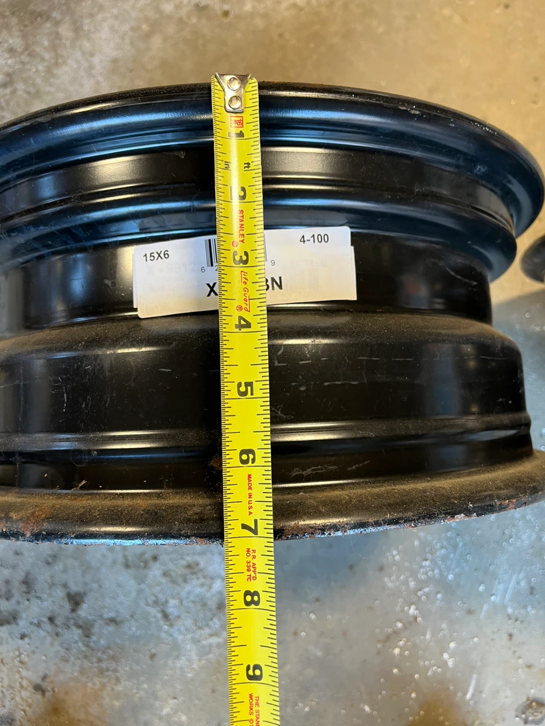 Pair of Black Steel Wheels 15x6 4-100 - photo 4