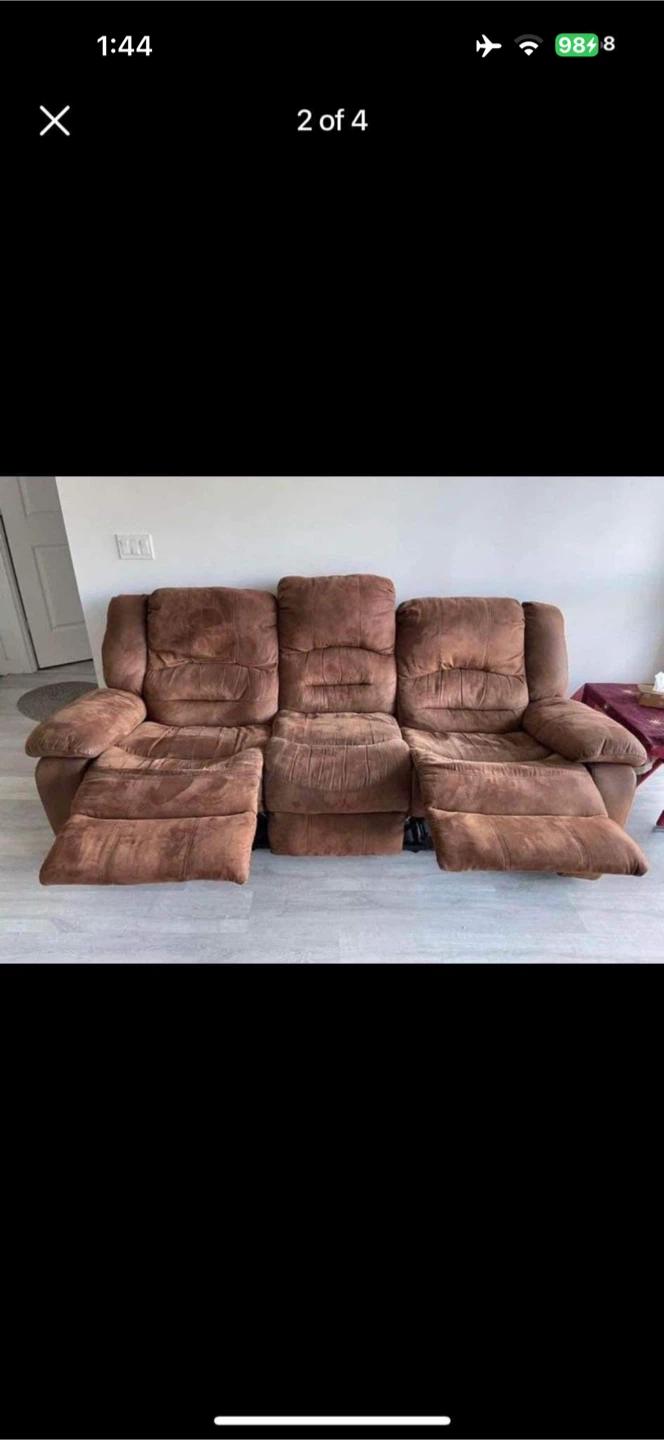 Brown Reclining Sofa - photo 2