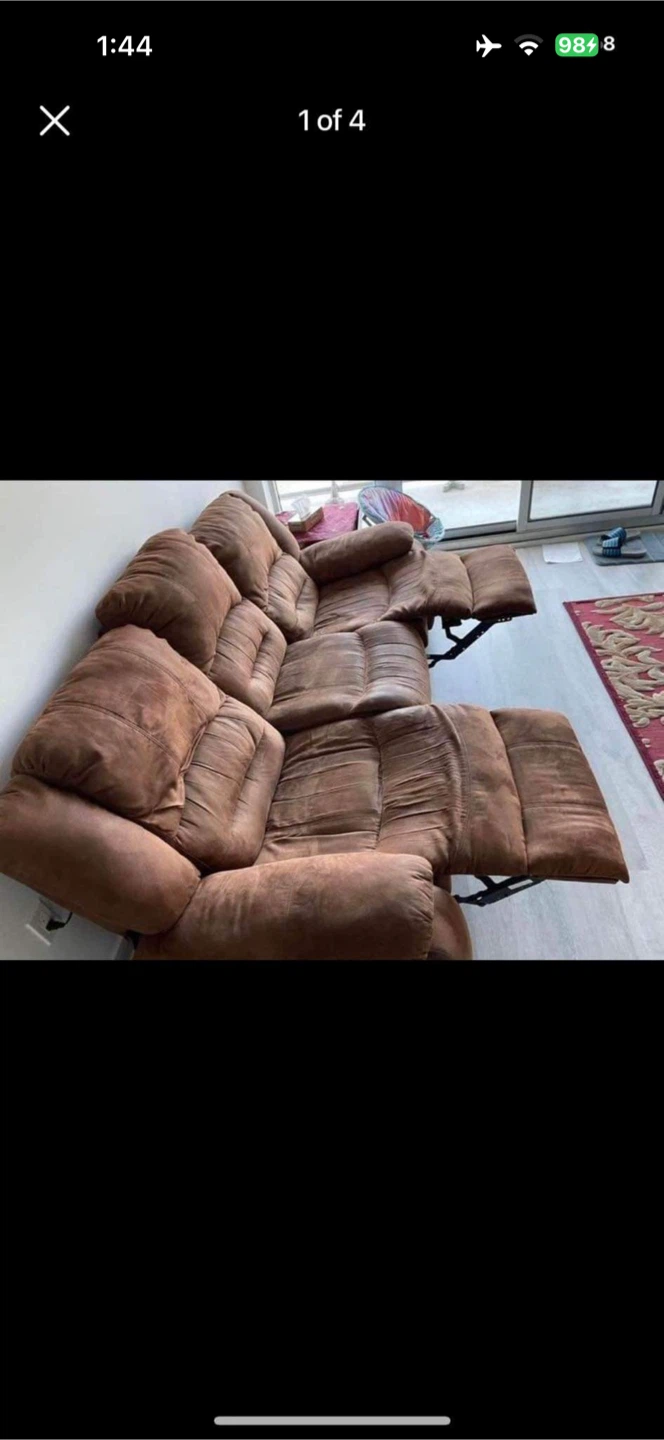 Brown Reclining Sofa - photo 5