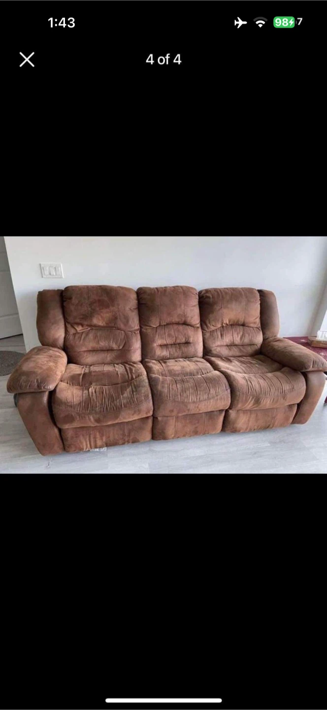 Brown Reclining Sofa