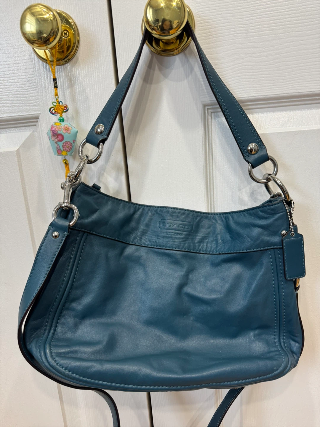 Coach Blue Leather Shoulder Bag