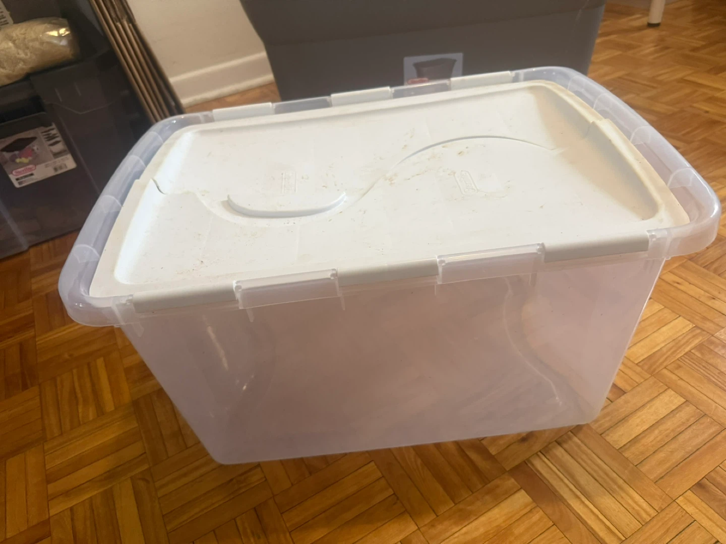 Clear Plastic Storage Bin with Lid