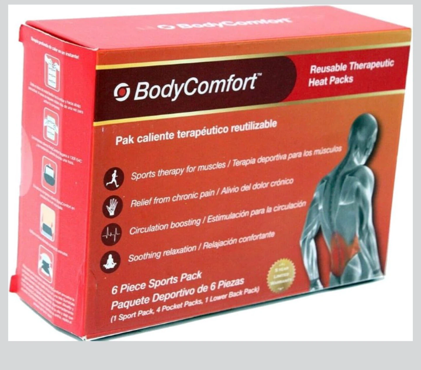 6 piece - BodyComfort Reusable Therapeutic Heat Packs - 6 Piece