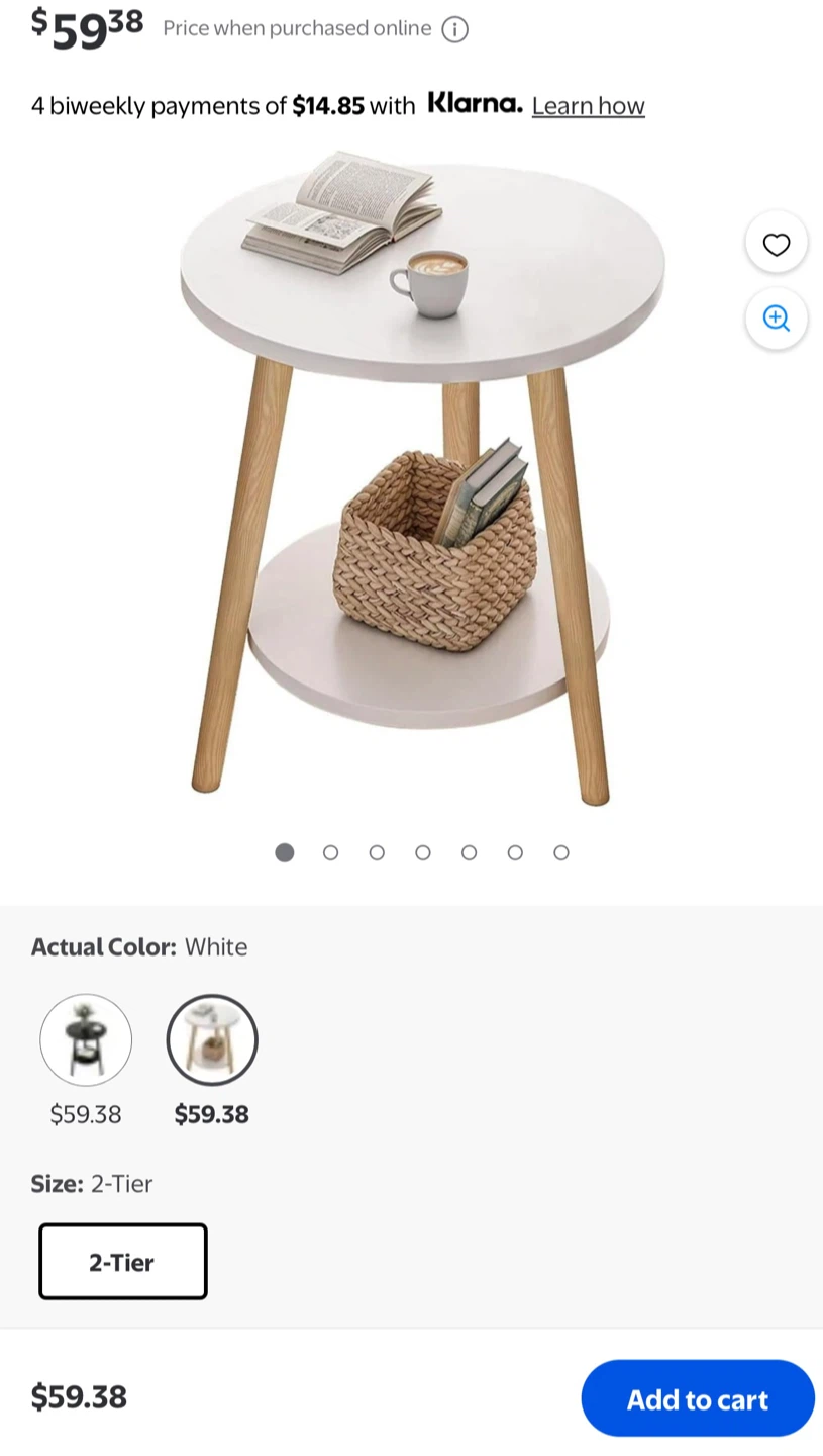 Free plants and White 2-Tier Side Table
