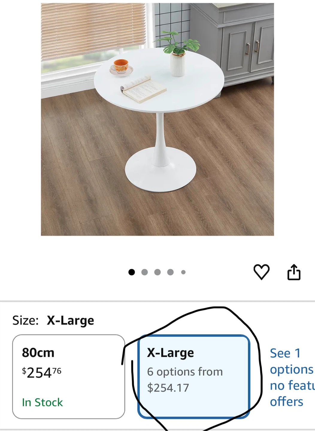 White Tulip Style Dining Table - X-Large - photo 2