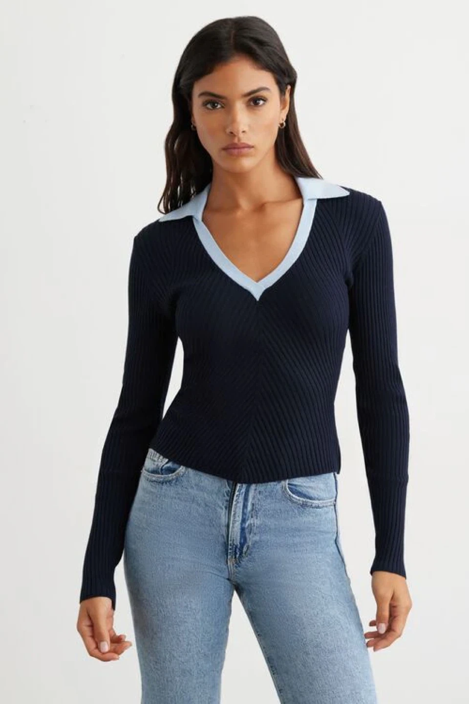 Dynamite Long Sleeve V-Neck Top - Size S