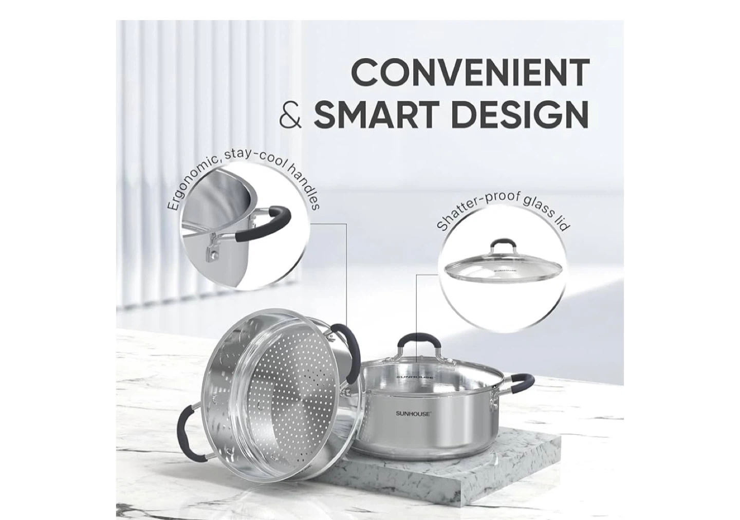 Sunhouse Stainless Steel Steamer Pot - photo 2