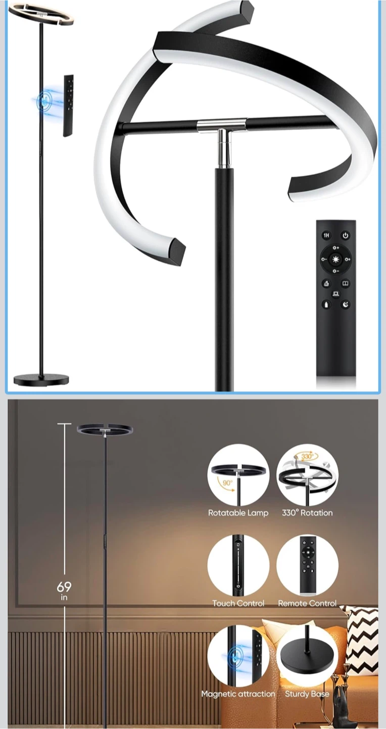 Modern LED Spiral Floor Lamp - Adjustable Lighting - photo 3