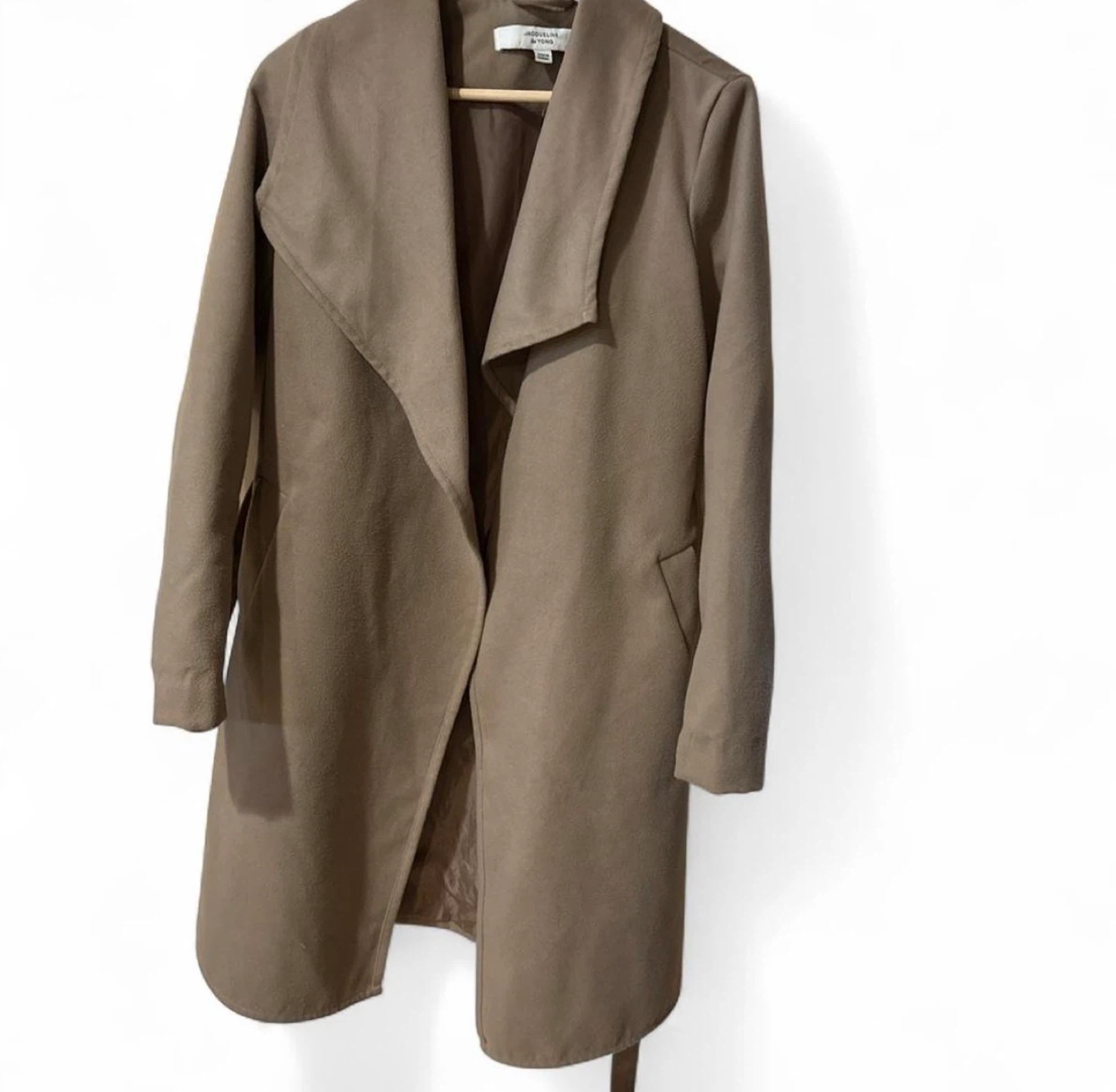 Jacqueline de Yong XS Beige Belted Coat - photo 4