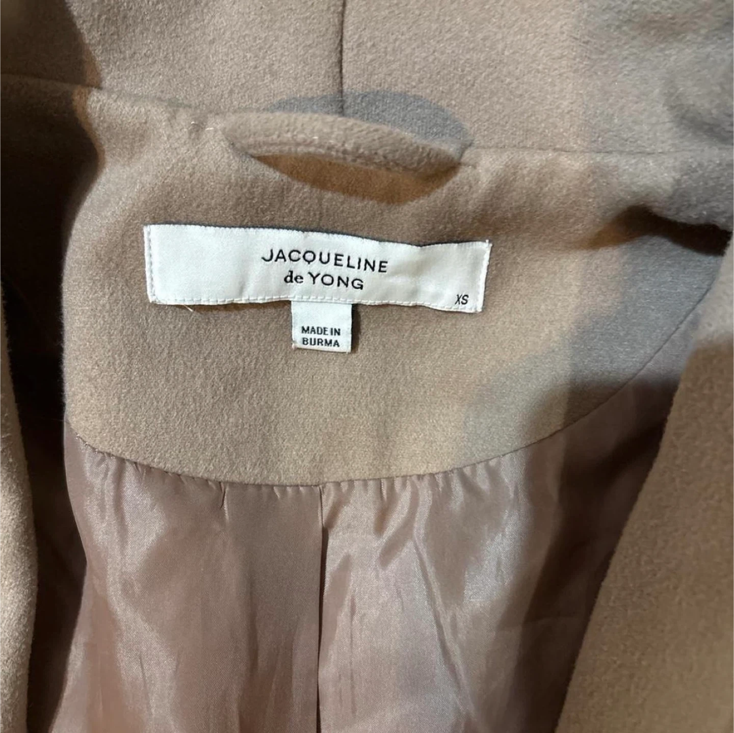 Jacqueline de Yong XS Beige Belted Coat - photo 3