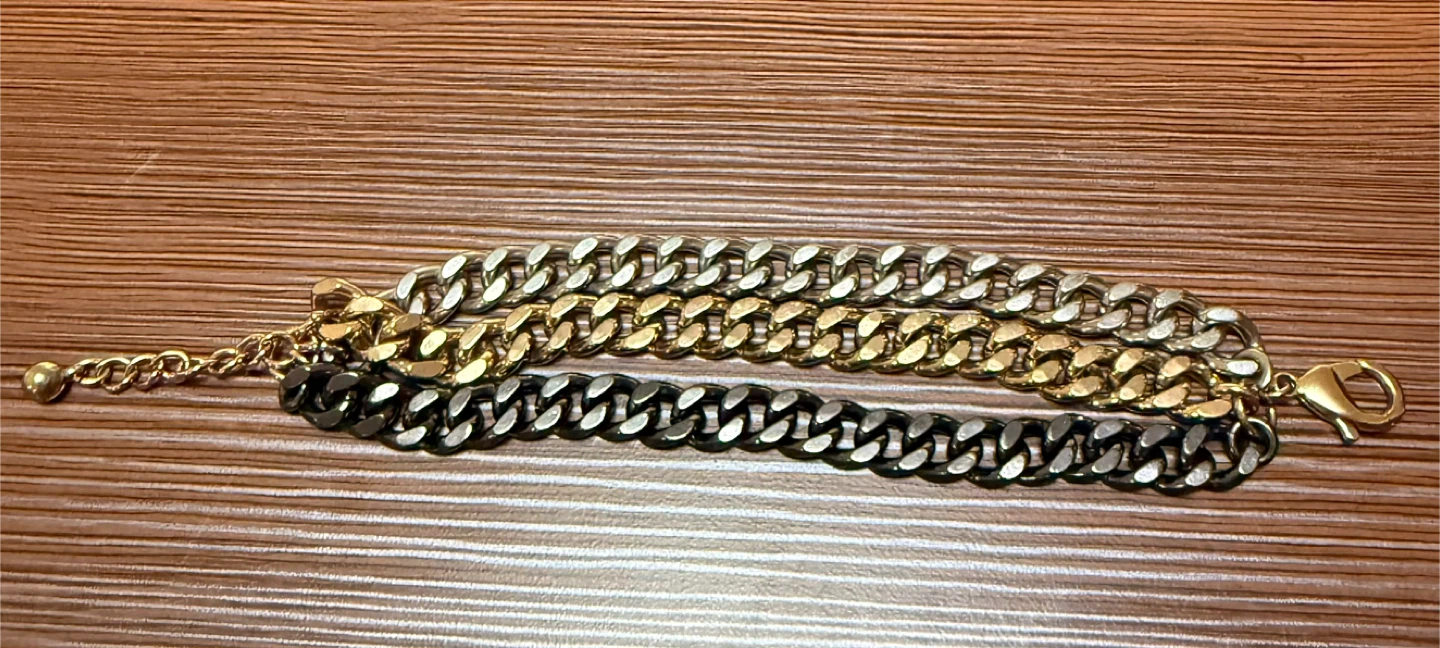Chain Link Bracelet - Gold, Silver, Black - photo 2