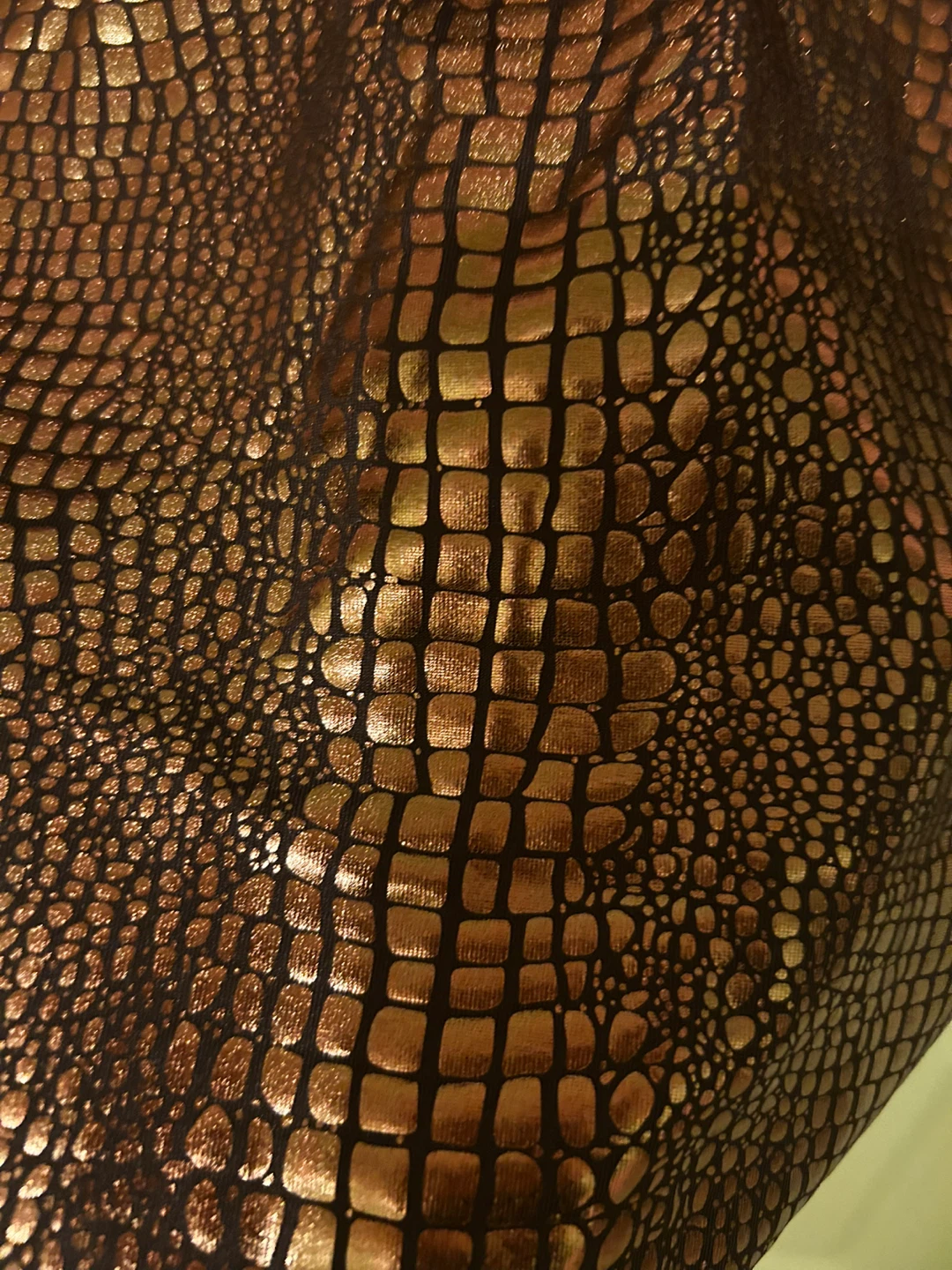 Bronze Shiny Snakeskin Print Skirt - photo 2