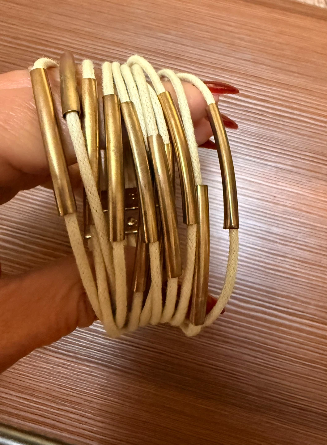 Multi-Strand Bracelet - Gold and Cream
