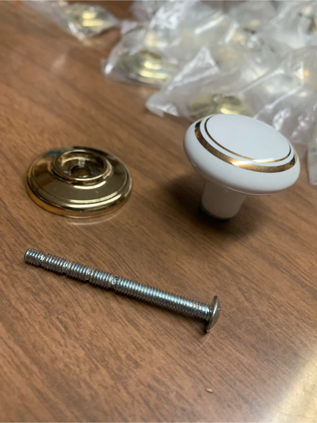 Cabinet Knobs - White & Gold - photo 2
