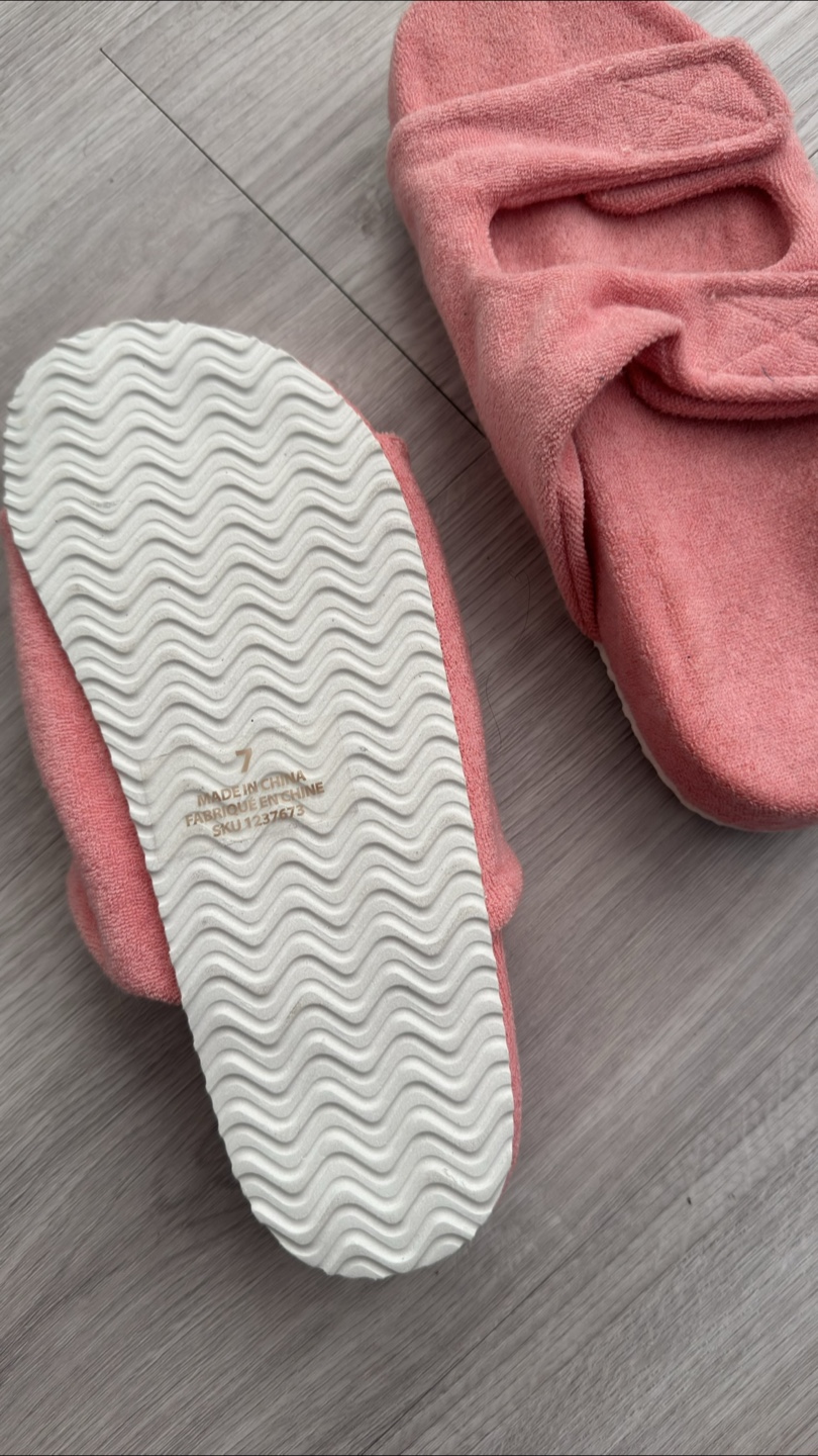 Pink Terry Cloth Slippers - Size 7 - photo 2