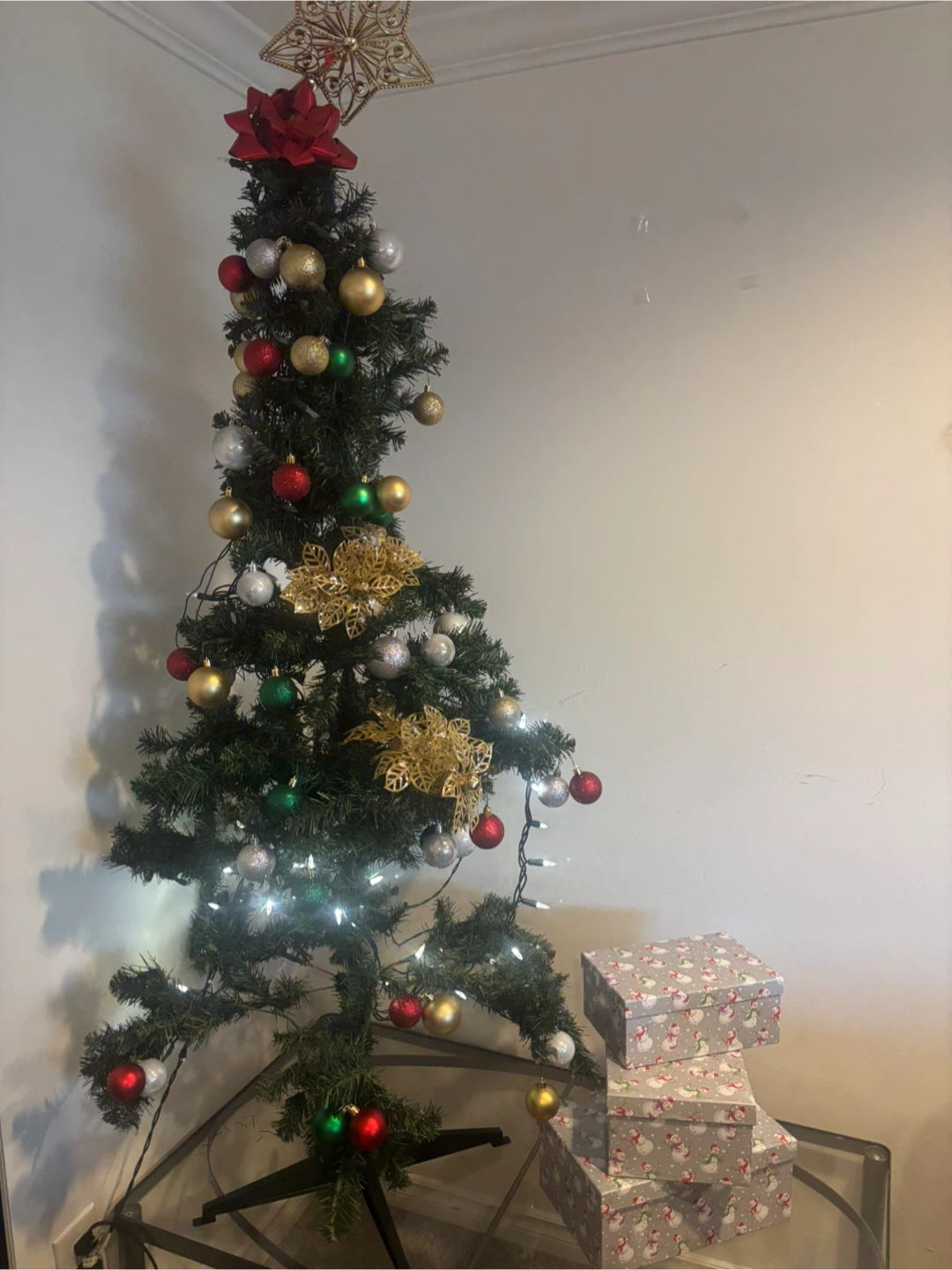 Christmas Tree with Ornaments and Lights