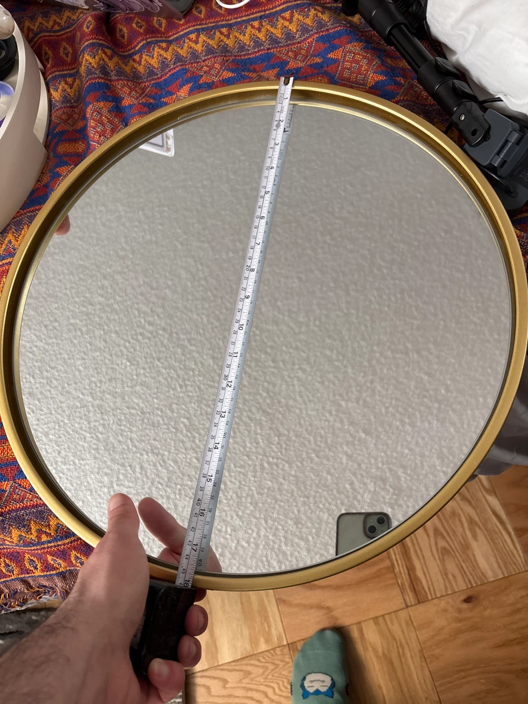 Gold Round Mirror - 18 inch