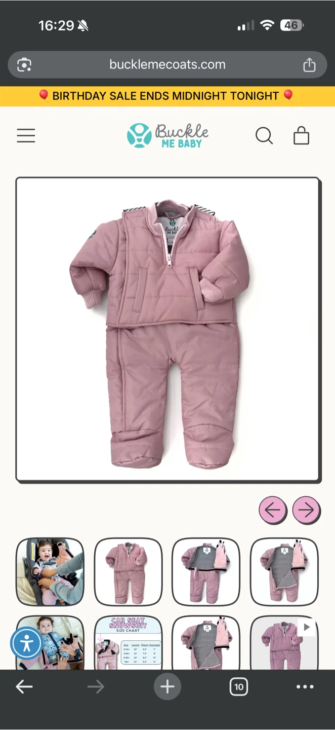 Buckle Me Baby 3/6M Infant Car Seat Snowsuit - Hailies Comet - photo 2
