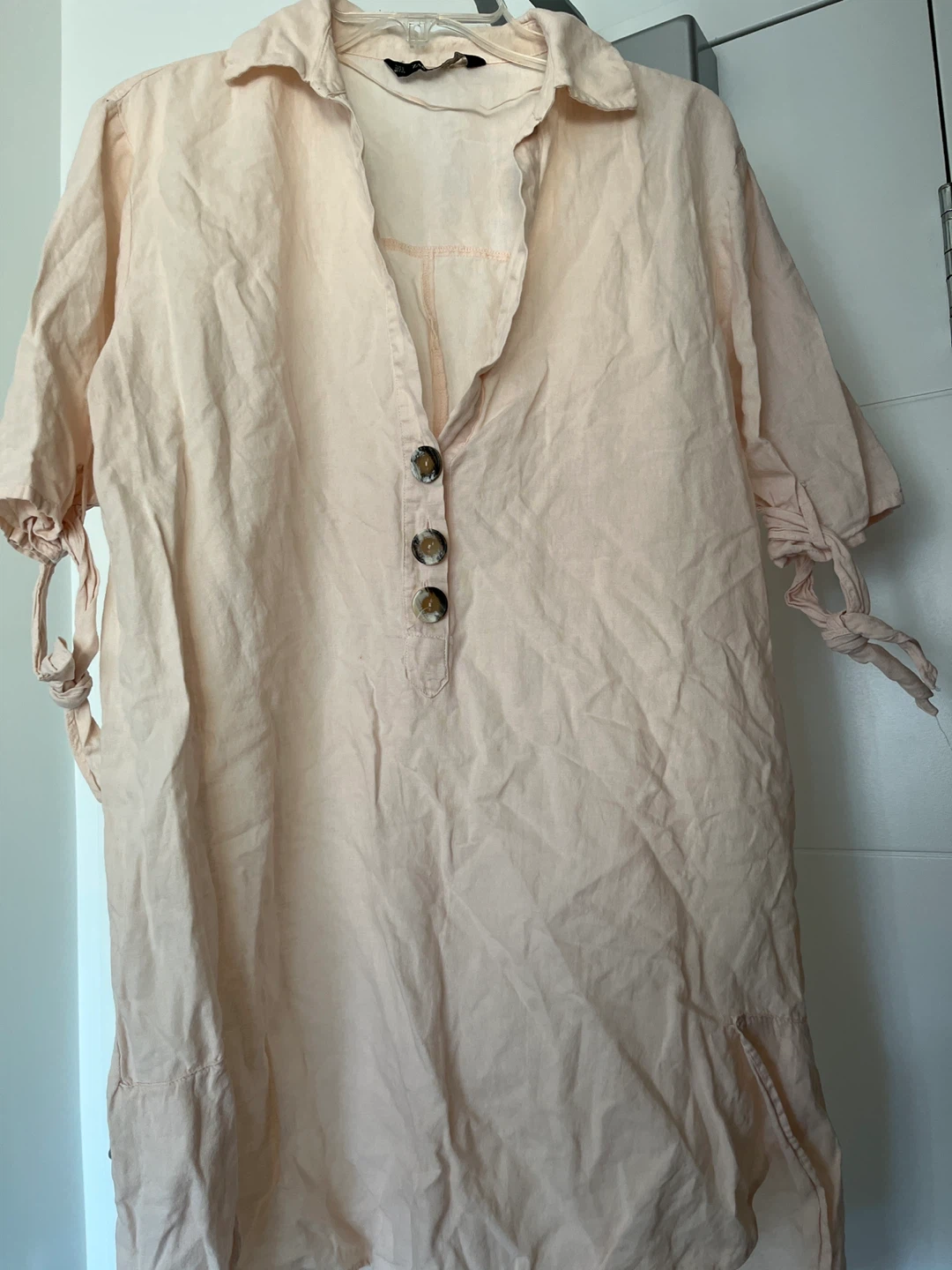 Zara Pink Linen Blend Dress