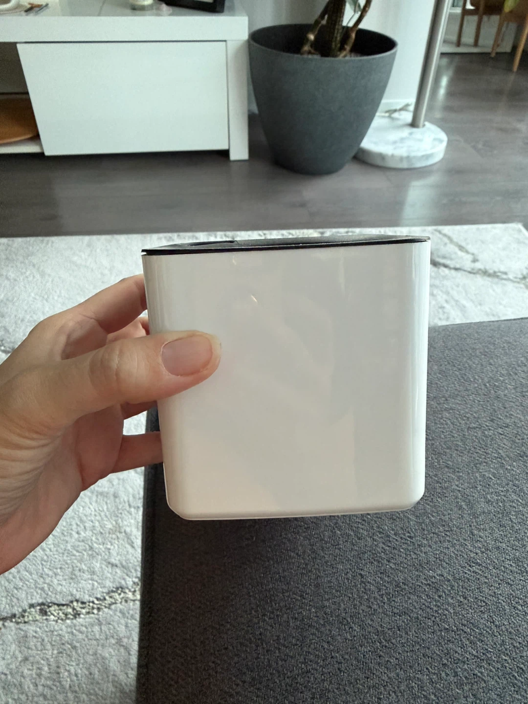 GREAT CONDITION White & Black Square Plant Pot