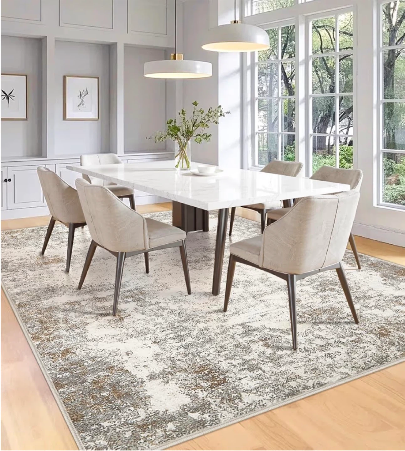 7x9 feet Area Rug - Neutral Abstract Pattern - photo 2