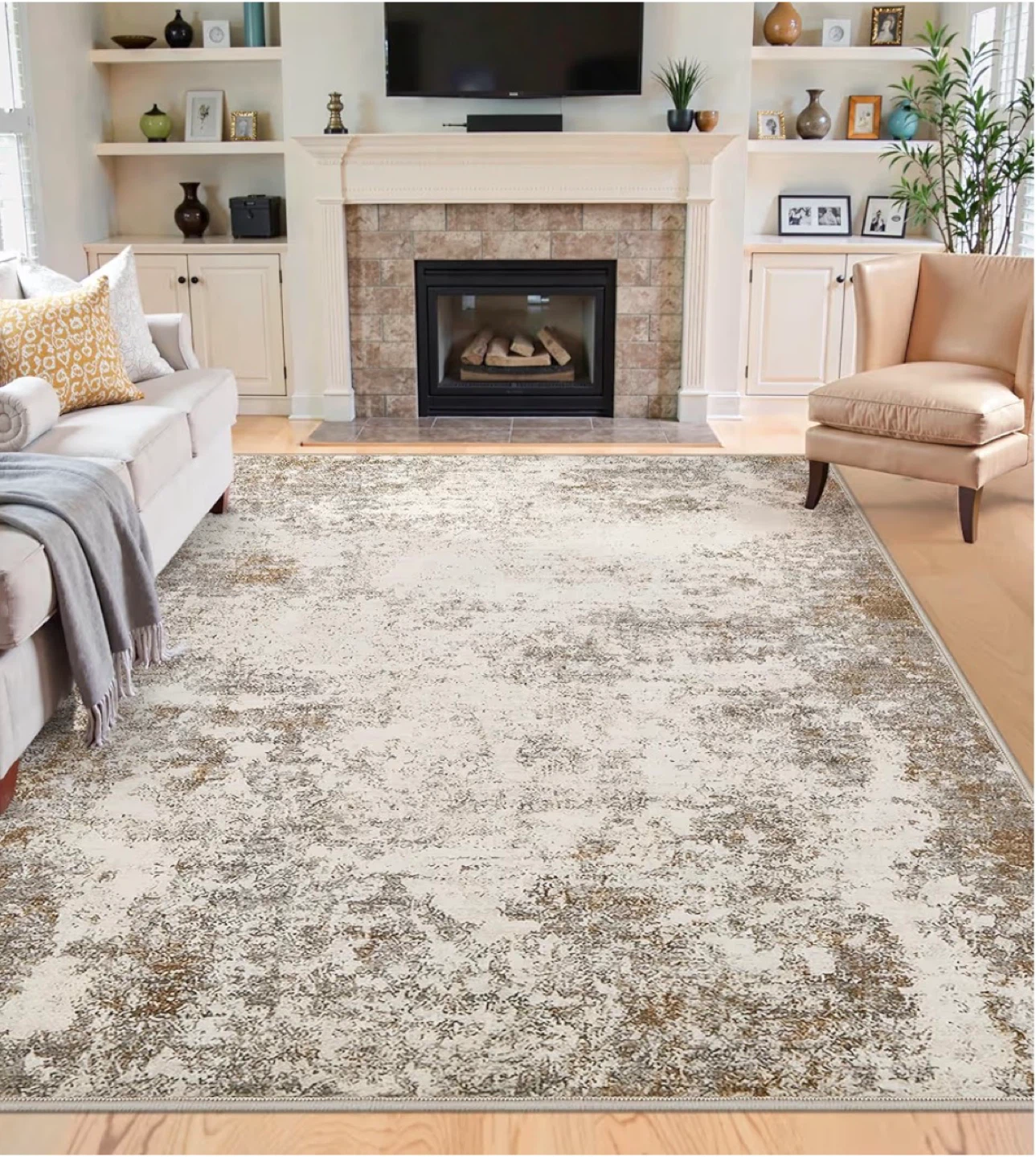7x9 feet Area Rug - Neutral Abstract Pattern - photo 4