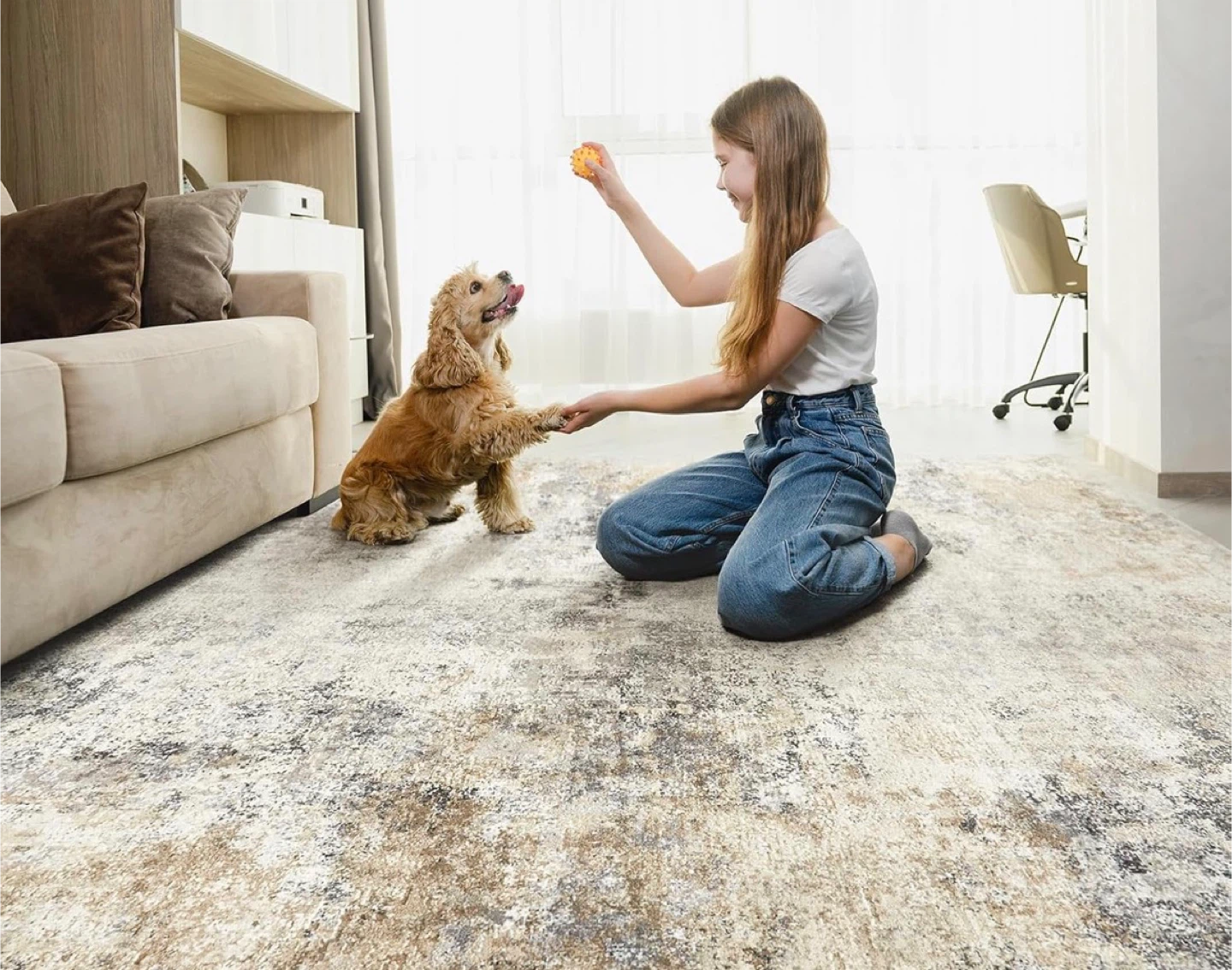 8x10 feet Machine Washable Area Rug - Low Pile - photo 4