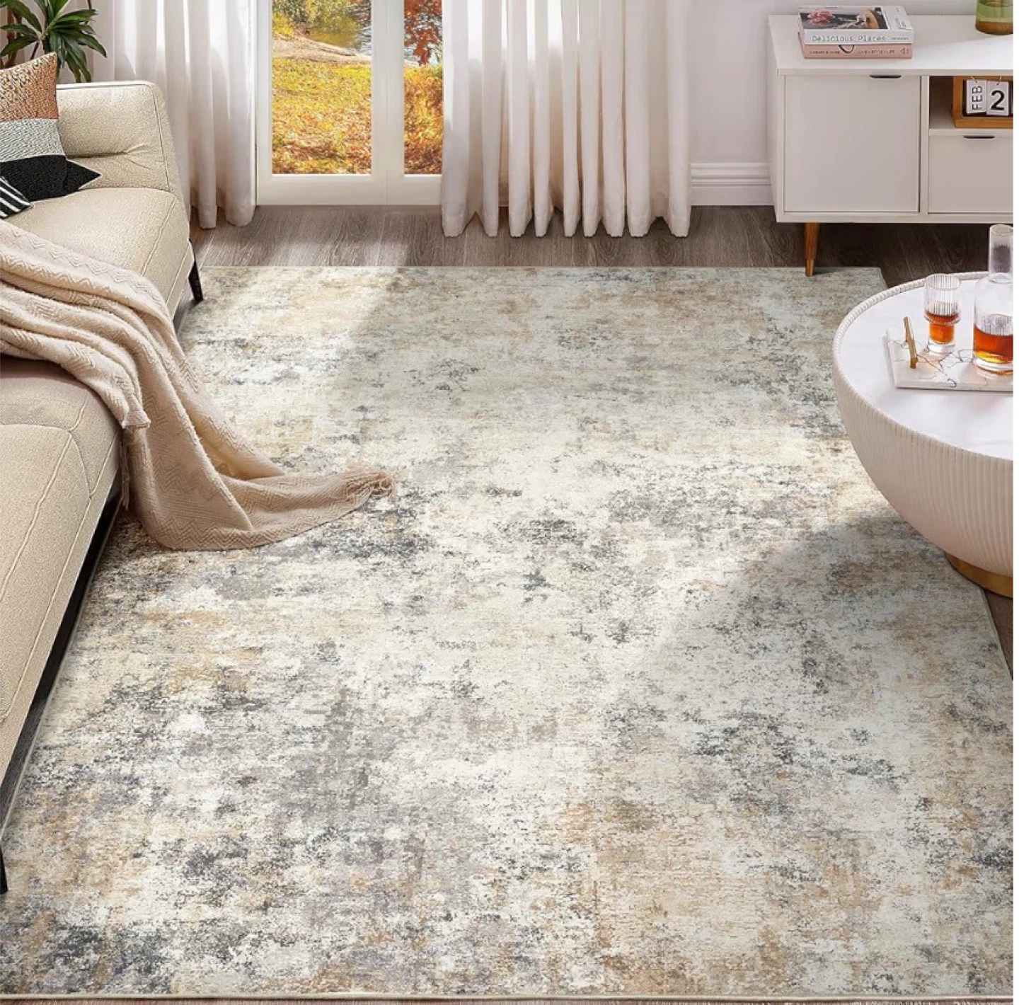 8x10 feet Machine Washable Area Rug - Low Pile