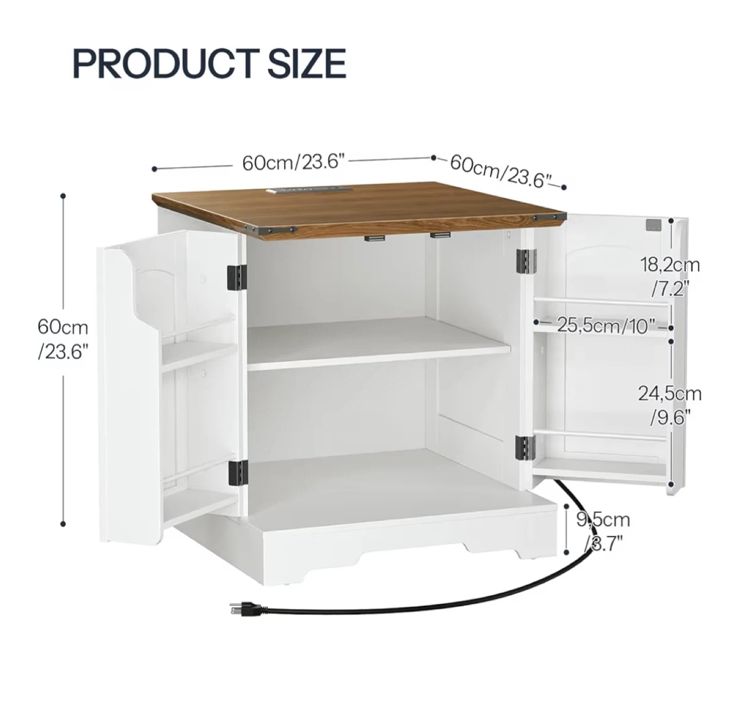Hoobro Side Table with Charging Station - New in Box! - photo 3